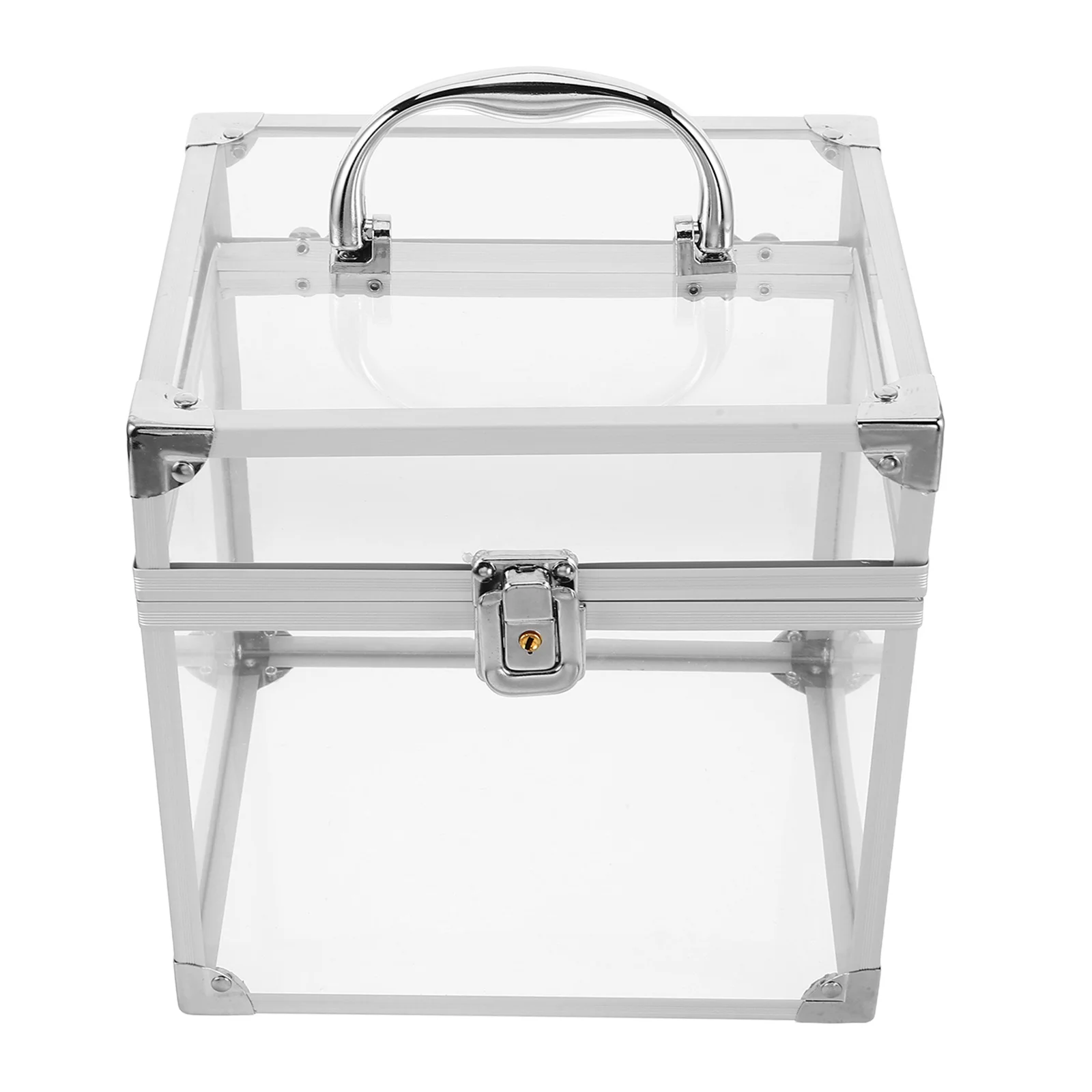 

Vinyl Record Storage Box Clear Acrylic Desktop Organizer Album Holder Portable Handled Record Storage Case Portable Album Box