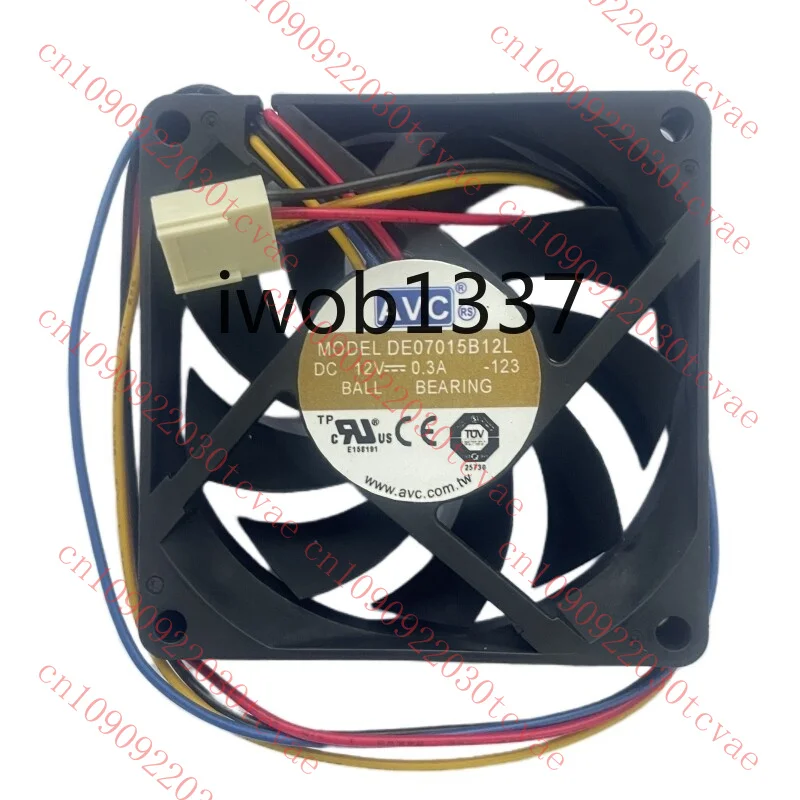 

For AVC DE07015B12L DC 12V 0.3A 4 Wires Ball Bearing Server Square Cooling Fan