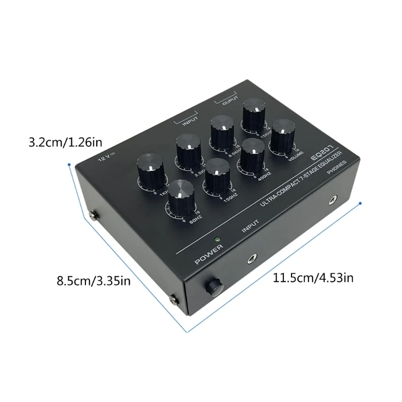 Preamp Ponsel EQ207 dengan Amplifier 7 Band Sempurnakan Konektivitas Stabil Input dan Output Anda untuk Dropship yang Baik