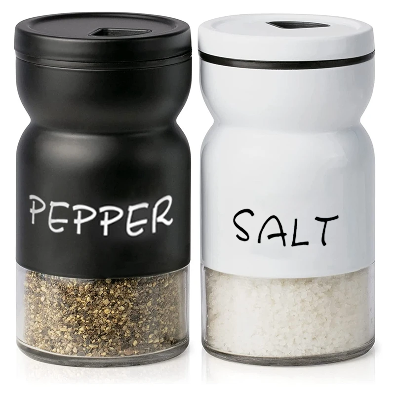 Hot SV-Farmhouse Salt and Pepper Shakers Set with Adjustable Lids, Modern Home Country Kitchen Decor, Cute Shaker Set