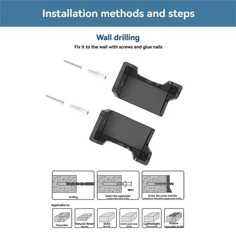 Power Strip Holder 4 Pack Wall Mounted, Punch-Free Sockets For Under Desk, For TV Cabinet-Adhesive Or Screw Fixing