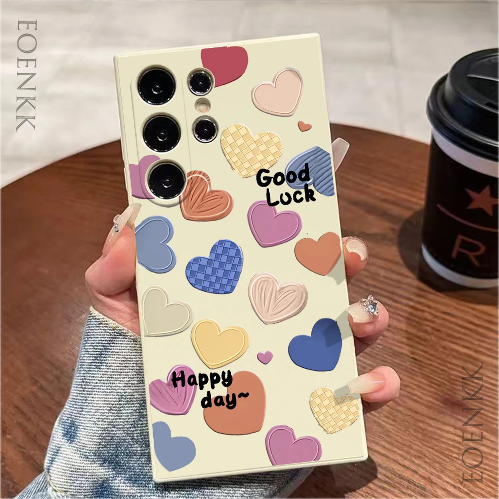 Good Luck Love Print Phone Case For Samsung Galaxy S25 S24 S23 S22 S21 S20 Ultra Plus FE A15 A30 A20 A53 A71 A72 5G Soft Cover