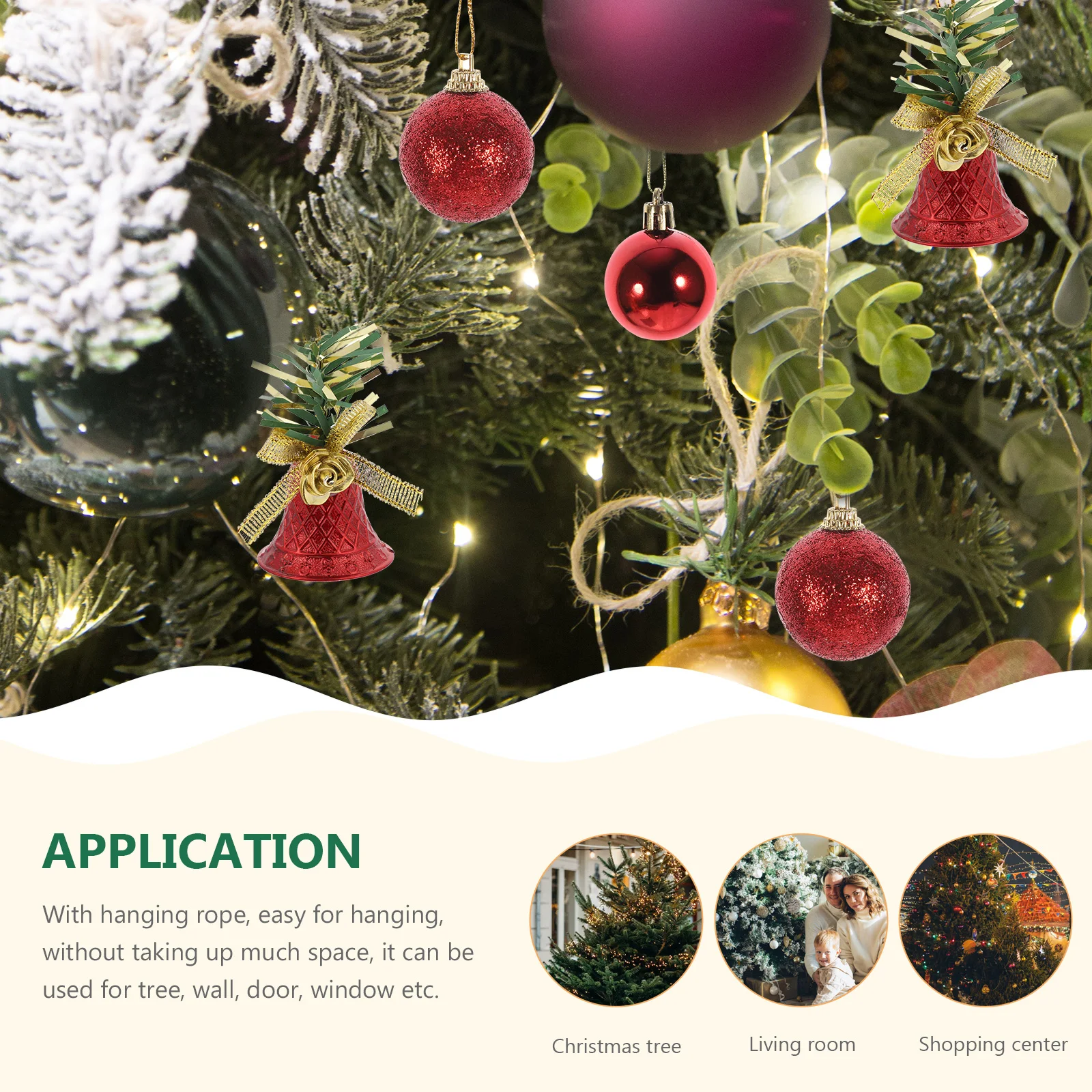 

1Set Festive Christmas Tree Ornaments Set Lovely Xmas Hanging Balls for Holiday Home Party Window Door Decor Christmas Ornaments