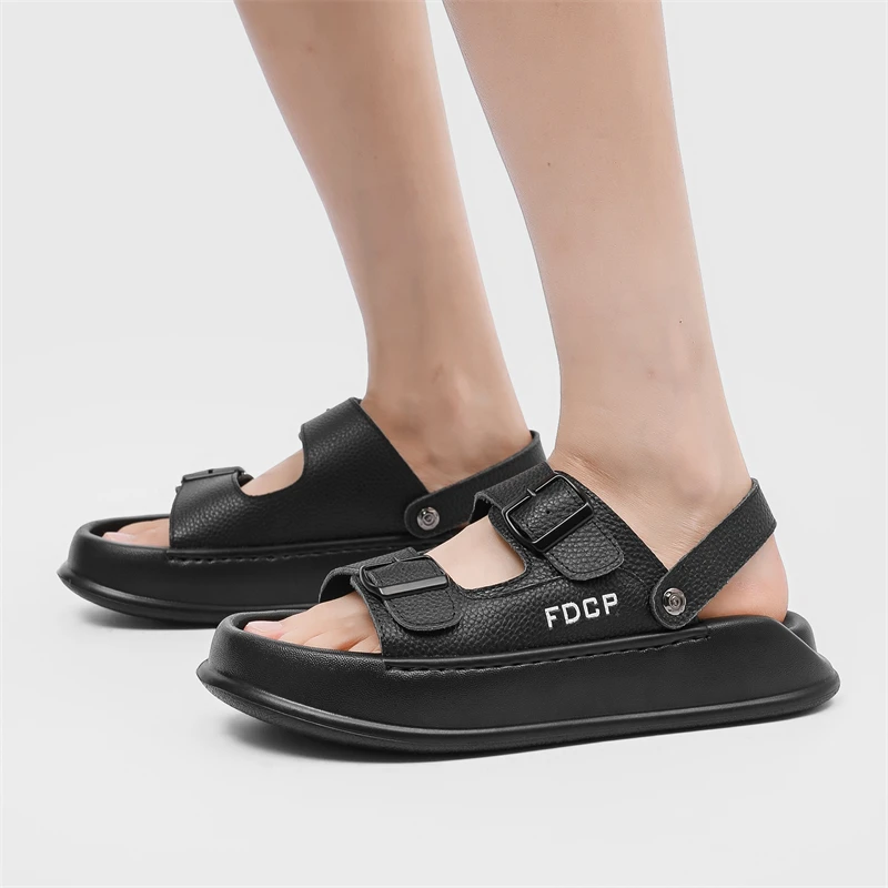 Men Beach Sandals Black-brown Color Men Casual Lightweight Comfortable Versatile Fashionable Flip-flops Sizes 38-44 Men Sandals