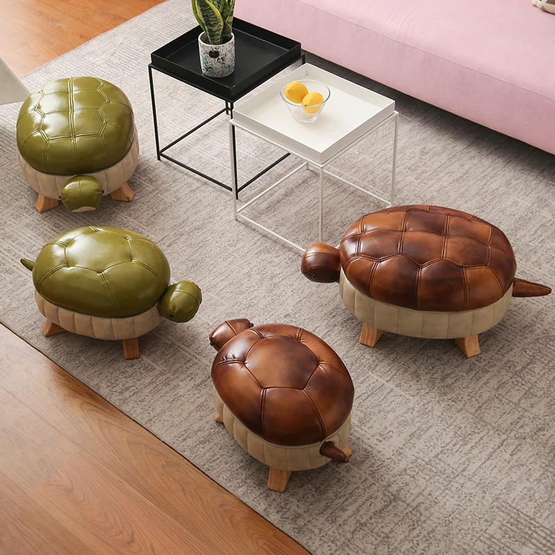 Creative Home Decor of Monochrome Leather Sofa, Lazy Animals Stool, Scandinavian Creative, Lazy People