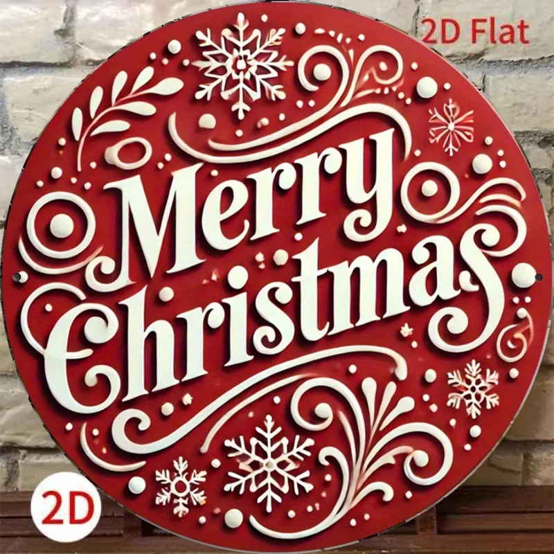 لافتة ألومنيوم معدنية ثنائية الأبعاد لعيد الميلاد الريفي - يجب اقتناؤها للمقاهي المنزلية والمطاعم وعشاق عيد الميلاد - أجواء احتفالية #1