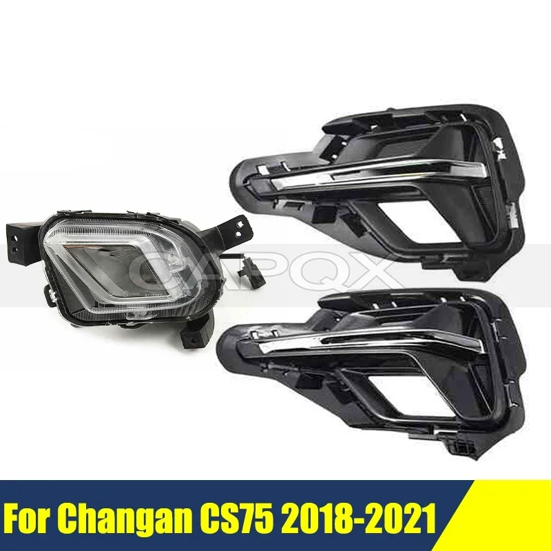 

Противотуманная фара переднего бампера для Changan CS75 2018-2021, противотуманная фара дальнего света с рамкой