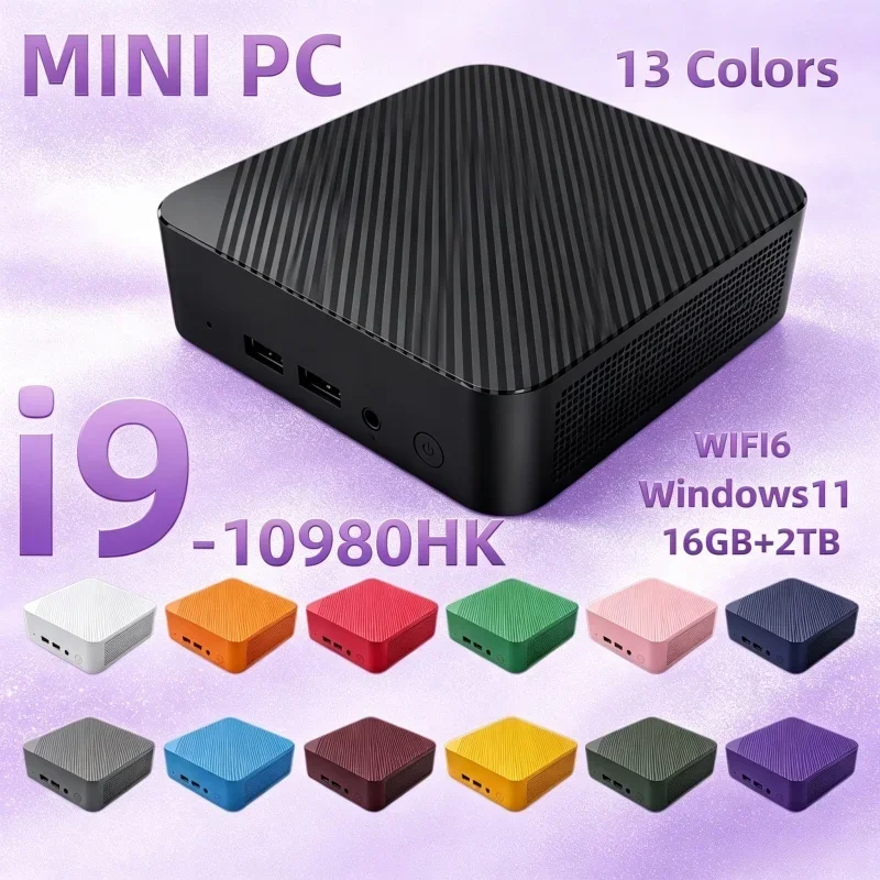 New I9 10980HK Hot 2026 High‑Performance Mini Pocket PC 13 Shades 16GB RAM 1/2TB SSD WiFi6 BT5.2 Win11 4K Gaming Desktop PC