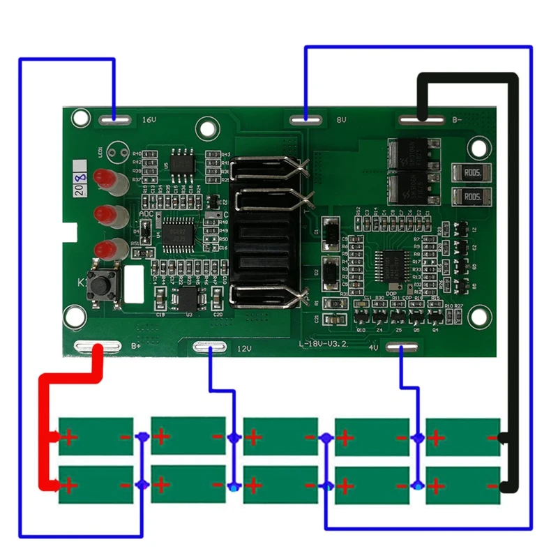 Circuit imprimé de protection de charge de batterie, carte PCB pour Einhell Power X-Change, 18V, 20V Lithium, Eddie Ion, 4511396