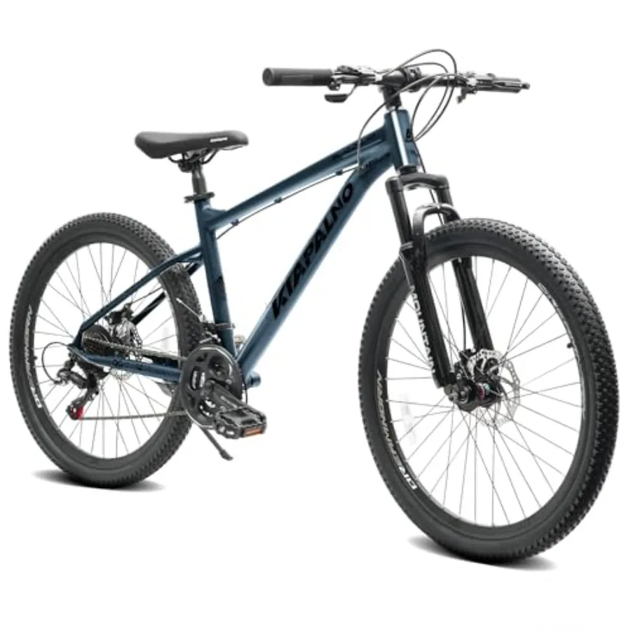

26 Inch All-Terrain Mountain Bike for Trail Riding and Touring, Carbon Steel Frame, Black, Disc Brakes 21-Speed Drivetrain
