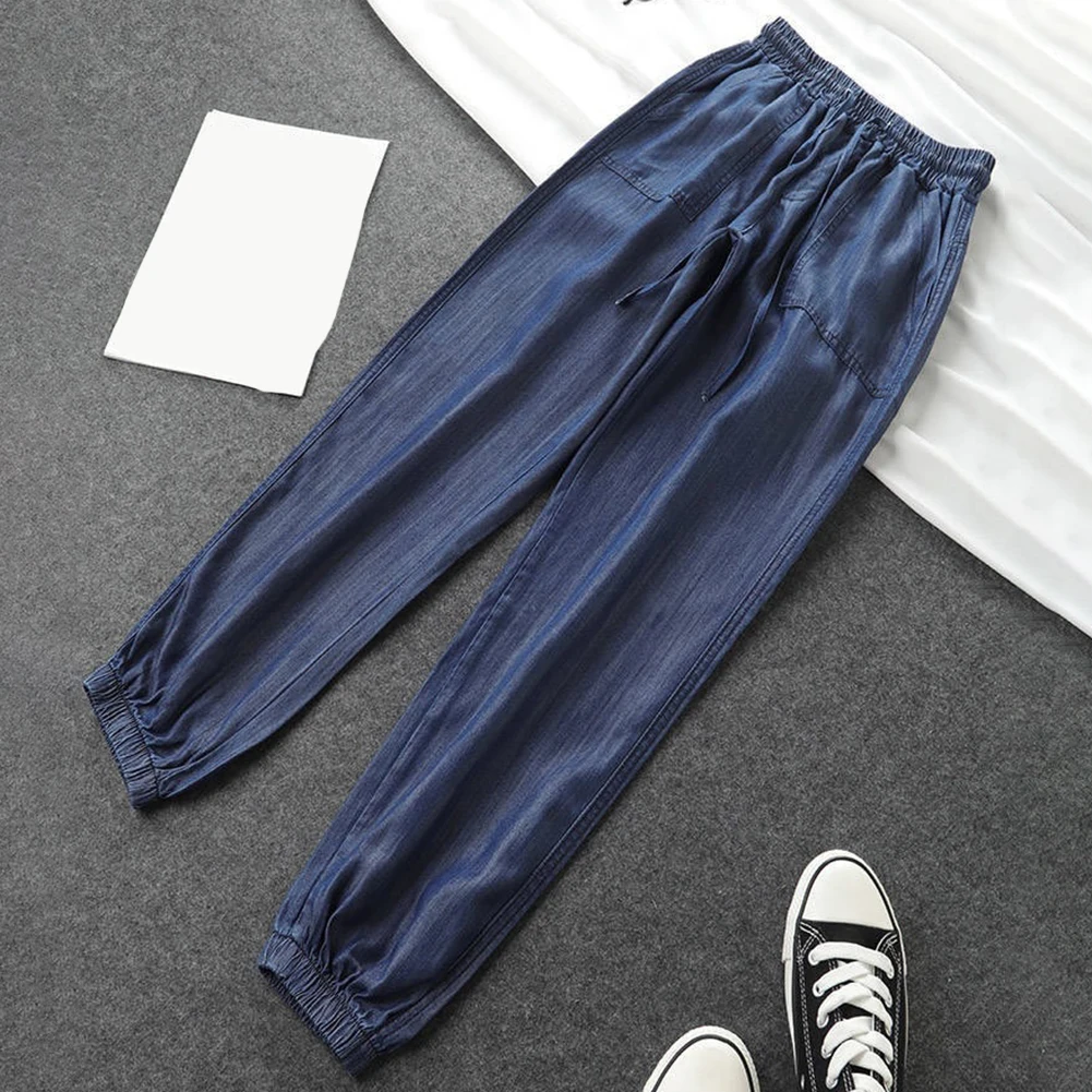 

Повседневные летние брюки Брюки с эластичной резинкой на талии Готовые брюки для отпуска Совершенно новый сорт Брюки из полиэфирной ткани стандартной длины