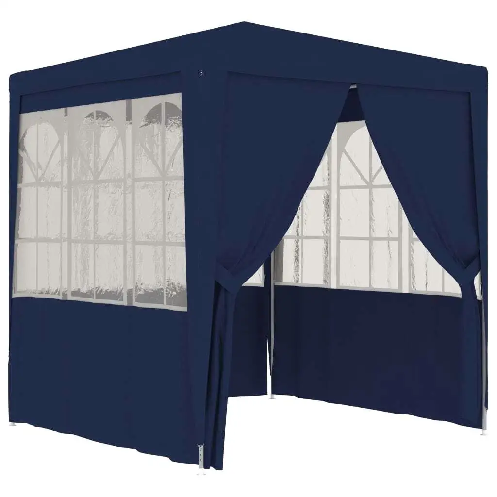 Durable 2x2m Blue Party Tent with Side Walls - 90g/m² Waterproof Canopy for Events