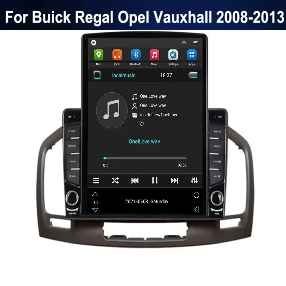 For Tesla Style Android13 Car Radio For Buick Regal 2009 - 2013 Opel Insignia Multimedia Video Player GPS Stereo Carplay DSP RDS