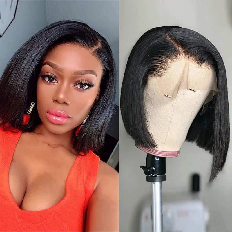 

Lady Daily Clothing Match Cute Bob Short Hair Party Headwear Side Swept Bangs Wig Ball Evening Dress Dress Up Straight Hair