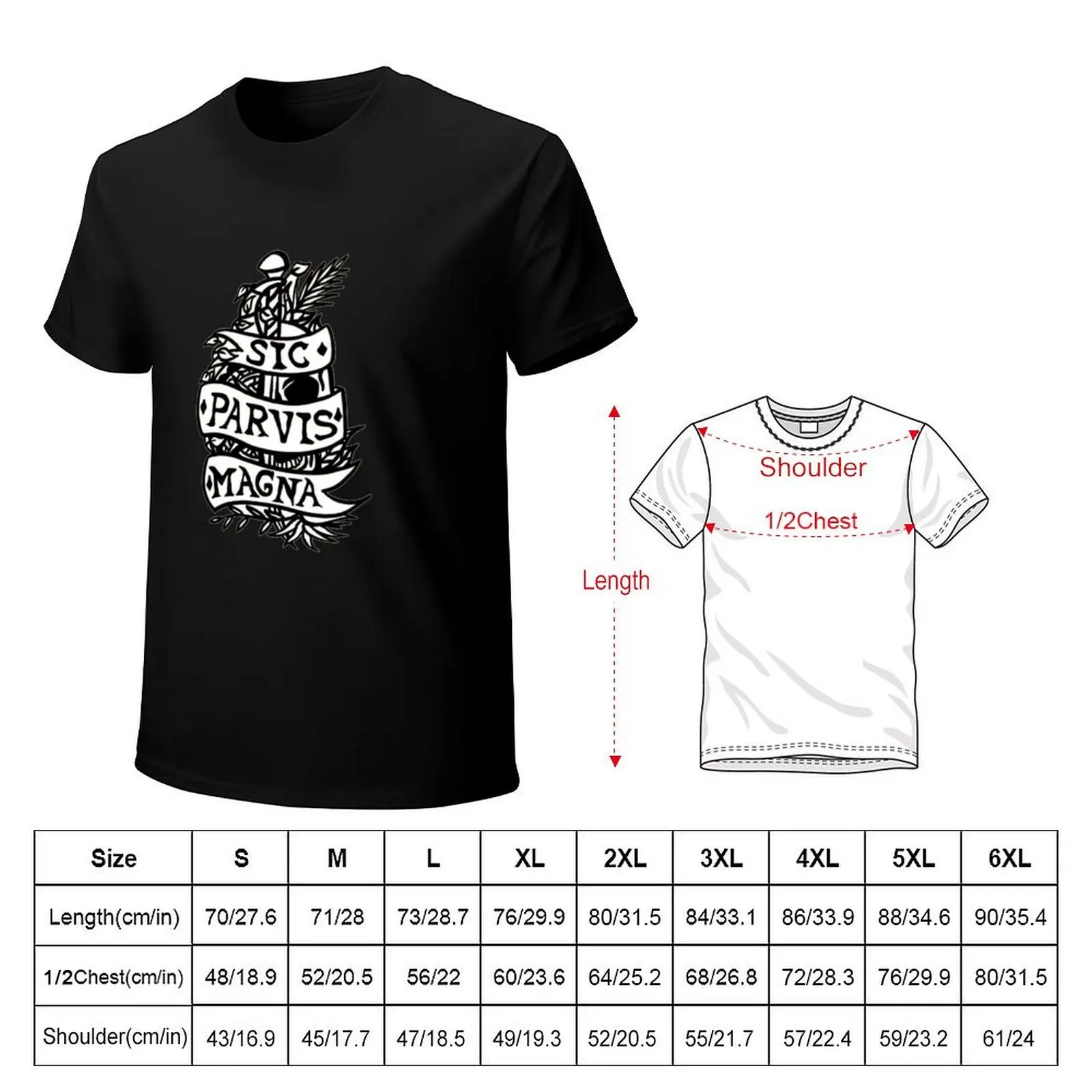Uncharted Sic Parvis Magna Text T-Shirt graphic t shirts for man T-Shirt