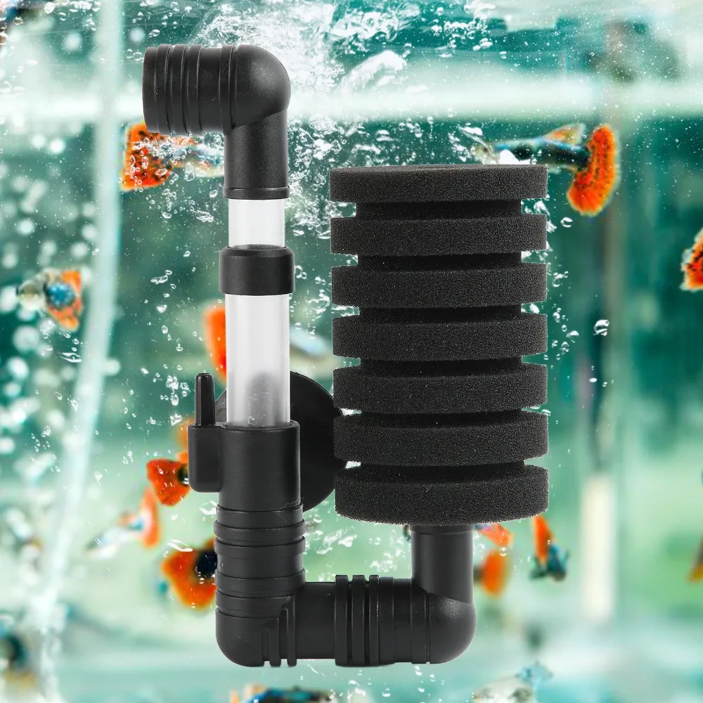 

Accessories Single Head Sponge Filter Submersible Design Suction Cup Biological Filter Black Sponge Biochemical Filter Fish Tank