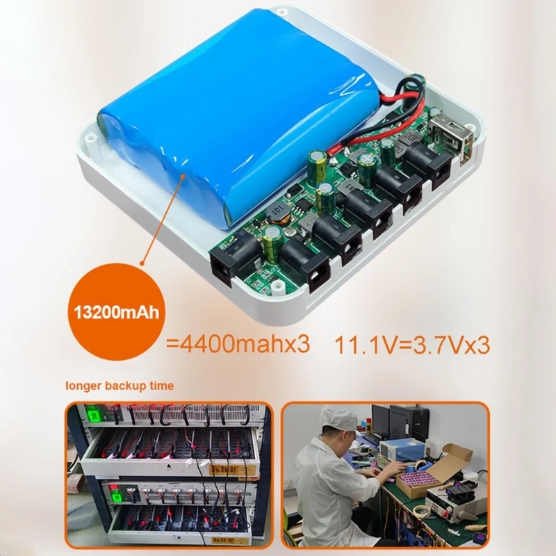 Portable 5V 9V 12V 19V USB Security Power Supply 13200mah UPS Uninterrupted Backup Power Supply For Camera Router Tablet