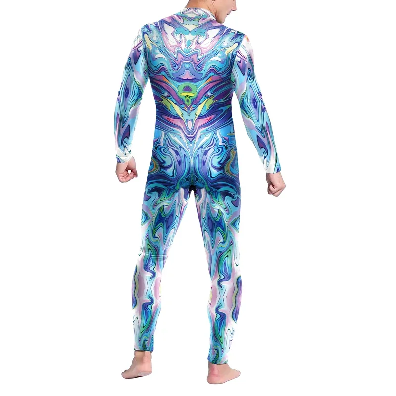 HN8 Futurystyczny kombinezon z zbroją mechaniczną Cool Fighter Cosplay Bodysuit 3D Printed Steampunk Costume Party Shows Men Zentai 8...Gf