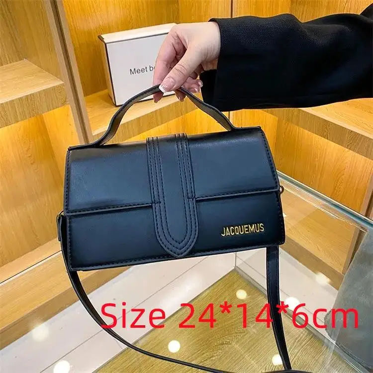 Jacquemus Luxury Yellow Women Top Handle Purse Half Round Design Brand Leather Underarm Flap Shoulder Bag Fashion