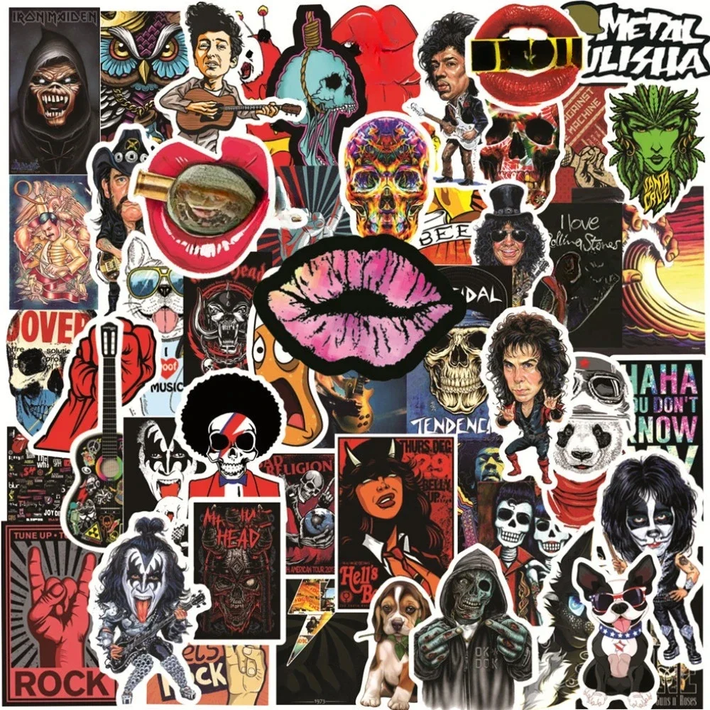 10/25/50pcs Horror Rock Gothic Stickers Graffiti for Music Guitar Decoration Suitcase Waterproof Skateboard Helmet Decals