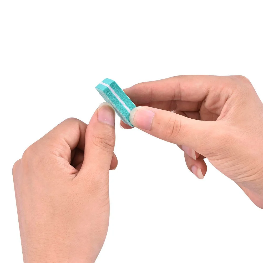 10 sztuk/partia Mini Gąbki Pilnik do Paznokci Bufor Ścierny Dwustronne Kolorowe Kwadratowe Bloki do Polerowania Paznokci Narzędzia do Manicure