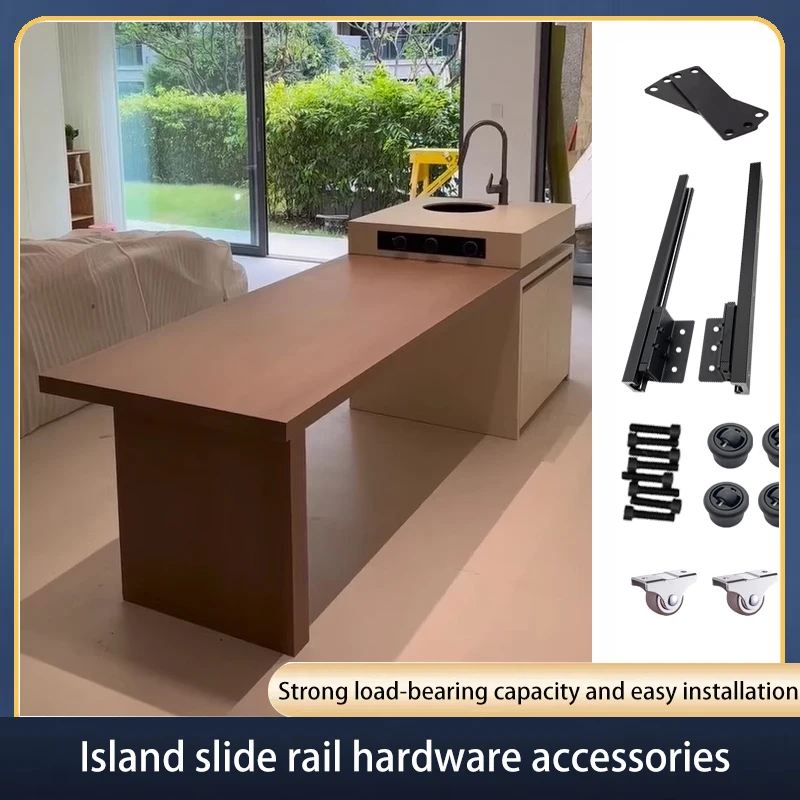 

Center Island Guide Rail Slide Open Restaurant Island Track Tabletop Extension Telescopic Track Custom Center Island Slide Rail
