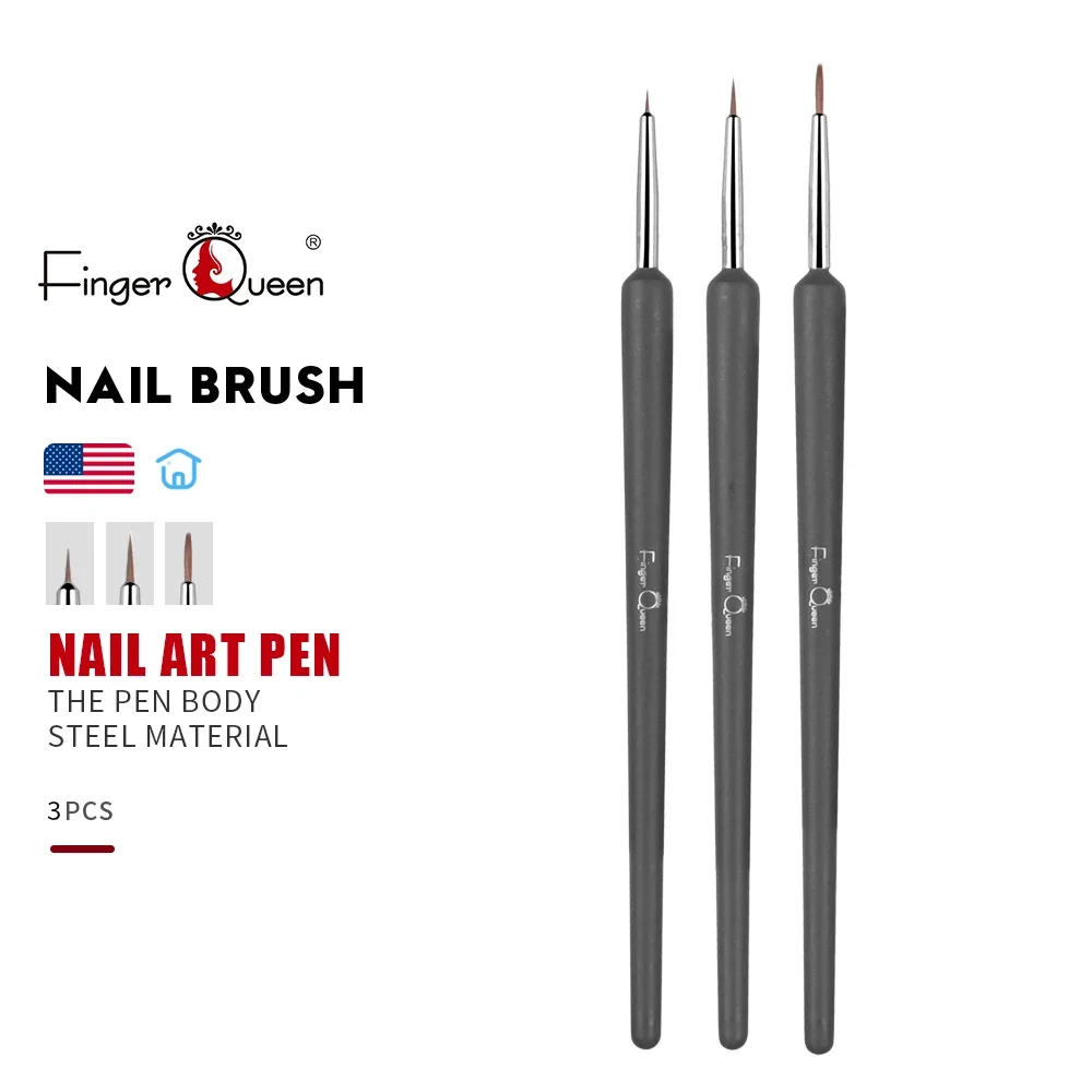 3pcs/set Nail Art Liner Brush Painting Pen Nordic style Gel Polish Nail Acrylic French Stripe Drawing Art Manicure Tools