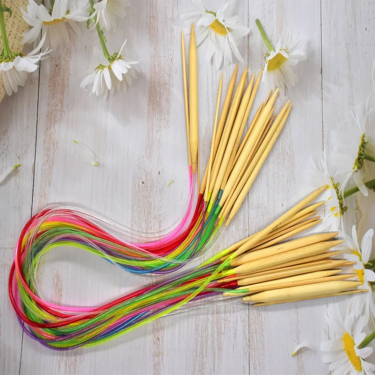 18Pcs/Set Circular Knitting Needles Bamboo Crochet