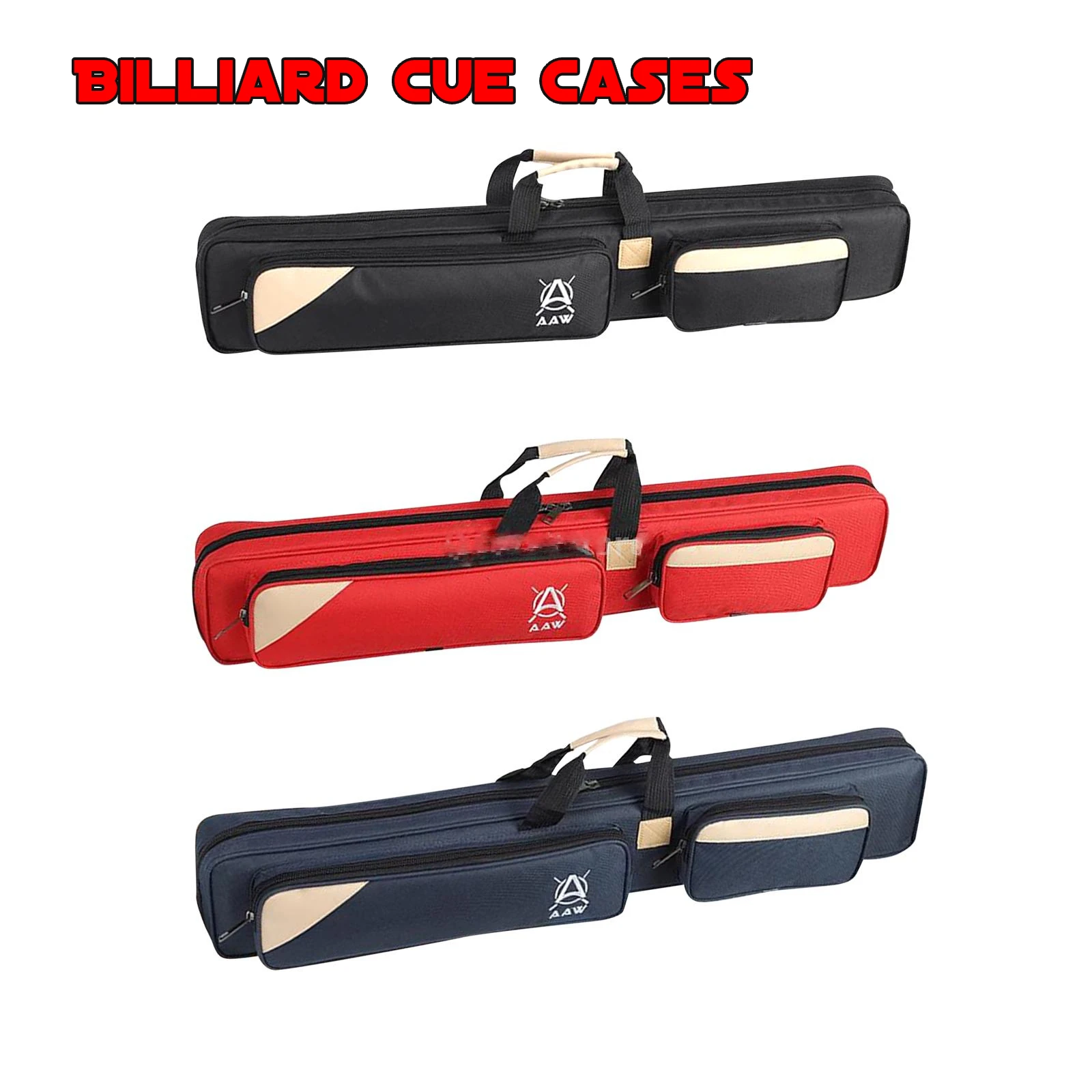 Portable Billiard Cue Stick Oxford Case  Pool Cue Bag 1/2 Club Pool Cue Bag Oxford 7 Holes Cue Cases Carrying Bag Hold