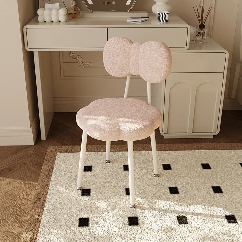 PK59:Pink Makeup Stool, Designer Pink Vanity Chair, Swivel Backrest Stool,  Girls' Bedroom Furniture, Modern Pink Makeup Seat