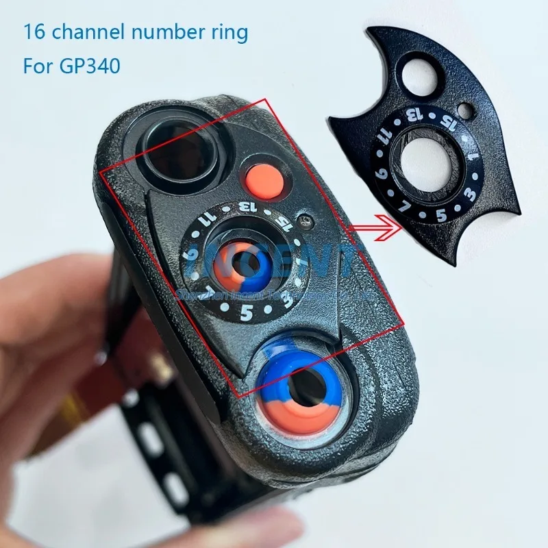 VOIONAIR 50pcs/lot The 16 Channel Number Ring Escutcheon top for Motorola Gp340 Gp360 Gp580 PTX760 HT750 Walkie Talkie