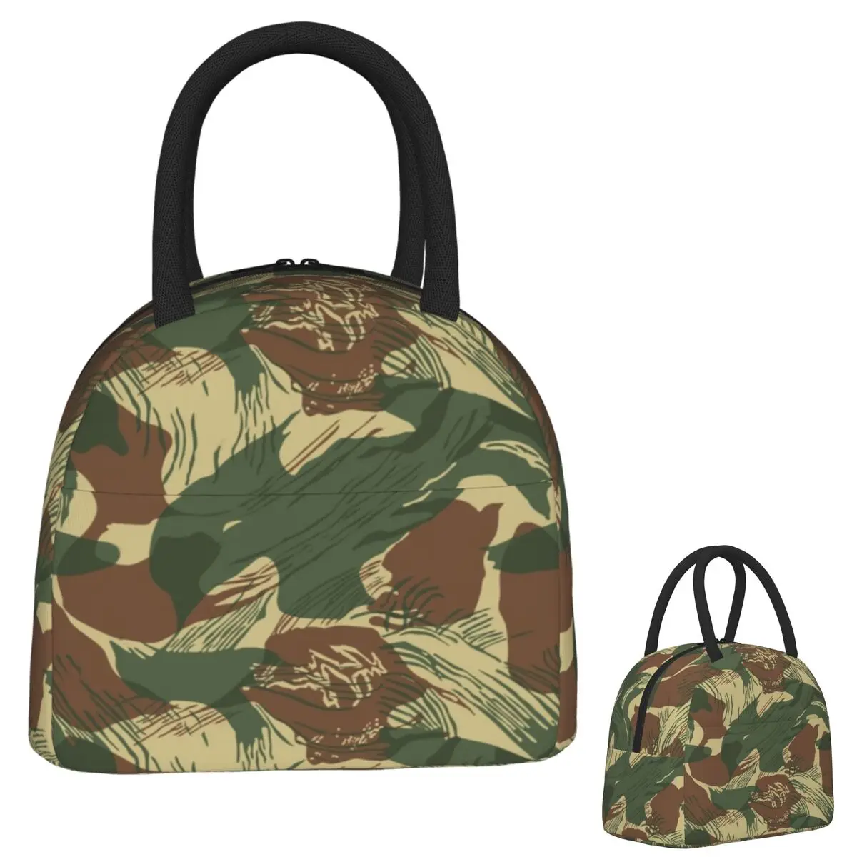 

Rhodesian Brush Stroke Camouflage Insulated Lunch Bag for Women Kids Leakproof Food Boxes Thermal Lunch Box Tote
