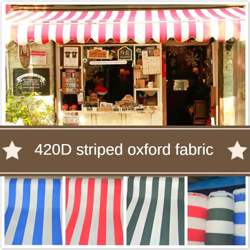 420D Striped Waterproof Fabric By The Meter for Tent Awning Umbrella Beach Chair Diy Sewing Oxford Cloth Wearable Pink Yellow