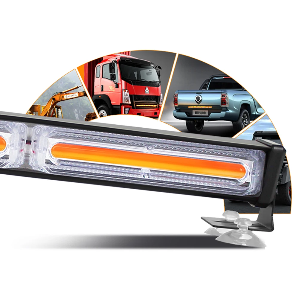New 3in1 Traffic Emergency Flashing COB Light Bars Strobe Light Bar Vehicle Warning LED Waterproof Flashlight for Trucks Boat