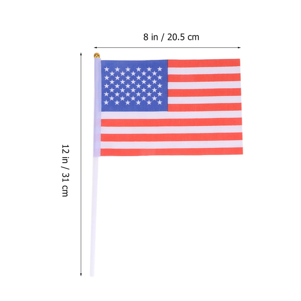 20Pcs America Stick Flags Hand Held Mini Flags for Grand Opening Clubs Parades Desk Decoration Festive Fun