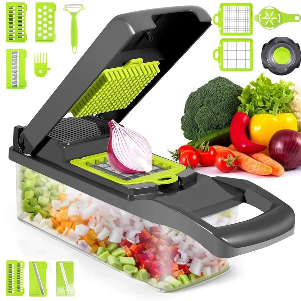 New 14/16 in 1 Multifunctional Vegetable Chopper Handle Food Grate Food Chopper Vegetable Slicer Dicer Cut Kitchen Items cocina