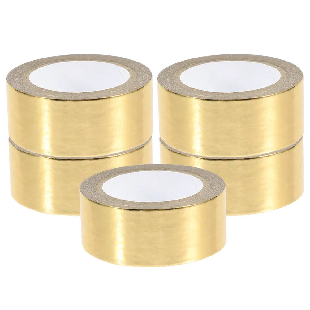 

5pcs Metallic Washi Foil Adhesive Craft Tape For Diy Scrapbooking Decorative Stationery Journaling Supplies Printing Tape