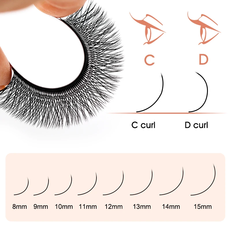 NATUHANA 3D 4D 5D 6D WW Shaped Eyelash extensions 0.07mm C D L LU Curl Premade Fans Faux Mink Volume Lashes Korean Make Up Tool