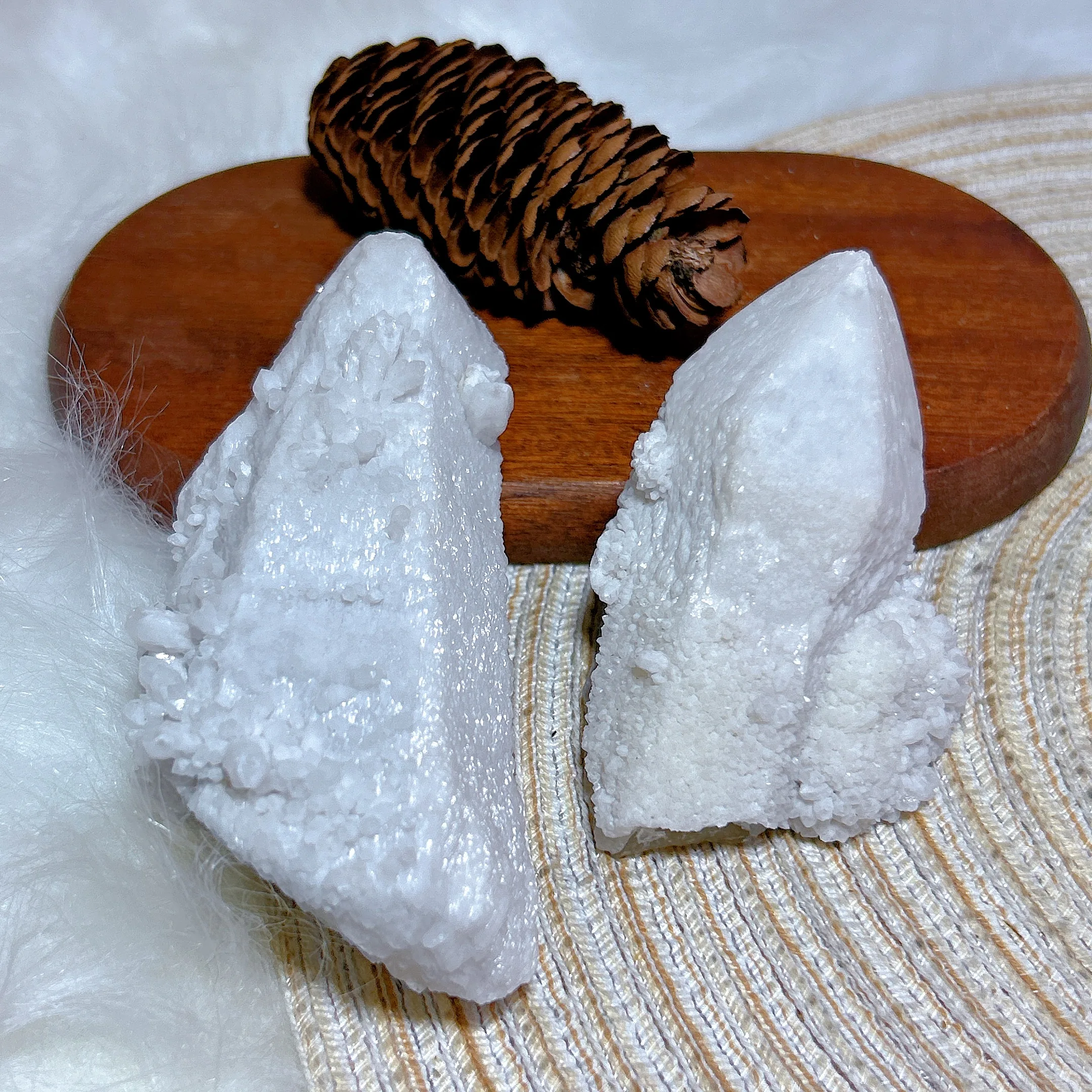 Natural Crystals Candle Clear Quartz Druzy Raw Stone Specimen Healing Home Decorations Mineral Energy