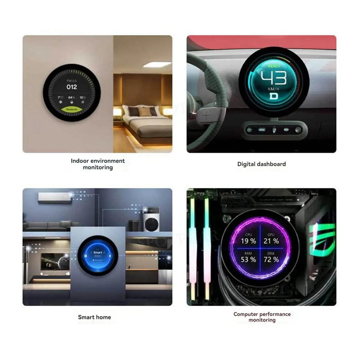 4-Inch Circular LCD Touch Display -P4 Development Board Multi-Touch IPS Screen AI Voice Interaction
