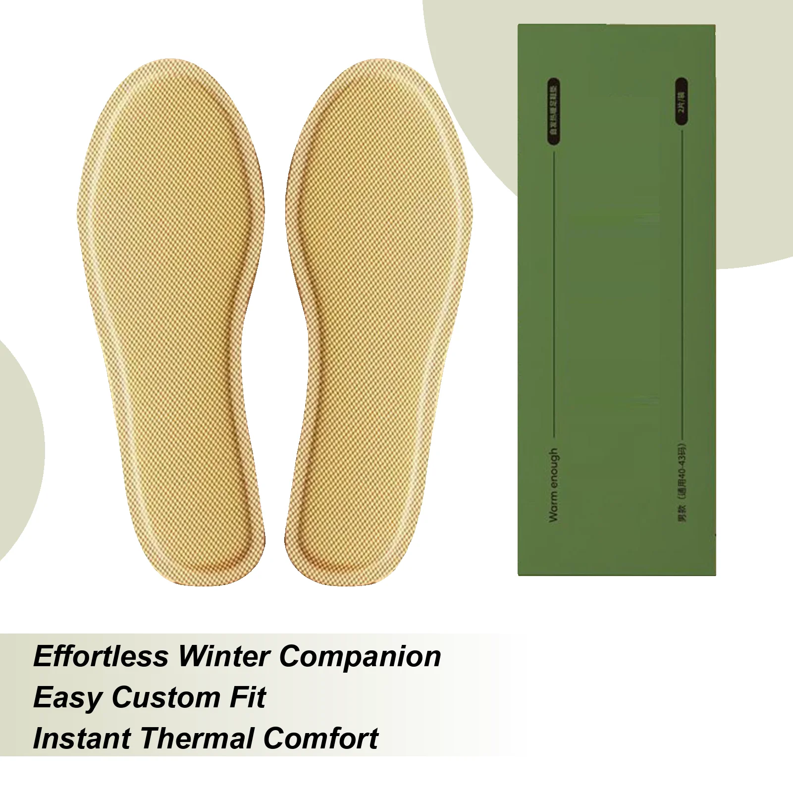

1 pair Self-Heating Foot Warmers Insoles 8-Hour Heat for Outdoor Work & Indoor Use, Men & Women in Cold Weather