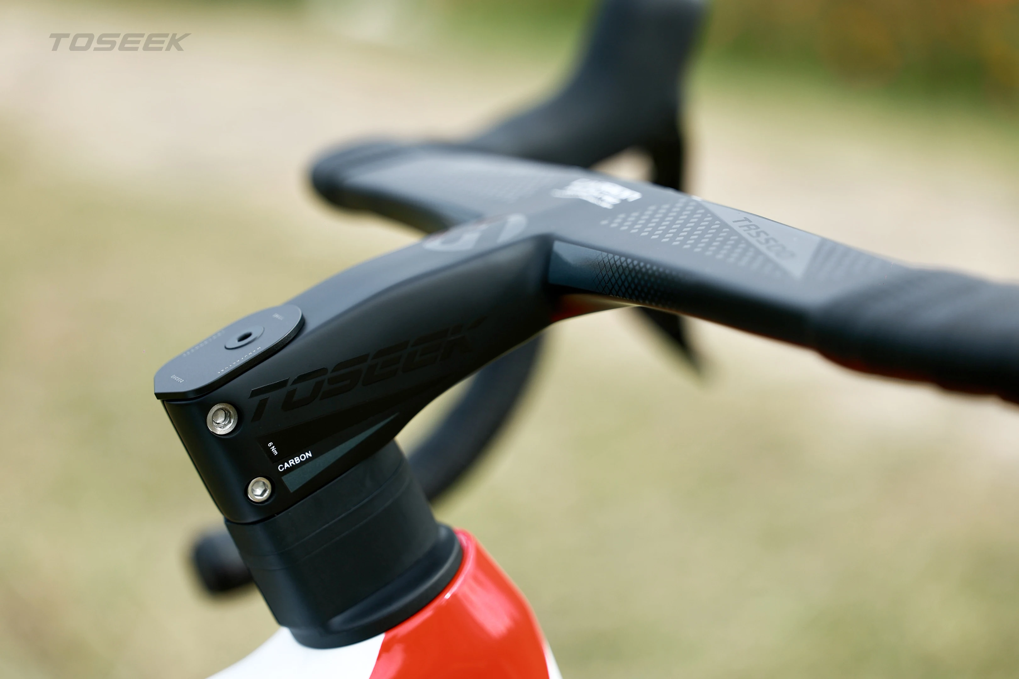 TOSEEK Fahrradlenker Drop Bar T800 Rennrad-Carbonlenker Integrierter Rennradlenker Gebogener Lenker Interne Kabelführung Fahrradteil – Detail 20