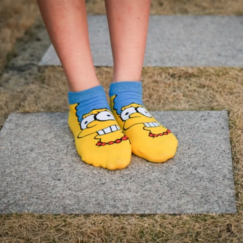 4 Pairs Simpsons JoJo Simpson Cartoon Women Girls Socks Japanese Ladies Soft Breathable Sock Cotton Boat Short Socks for Woman