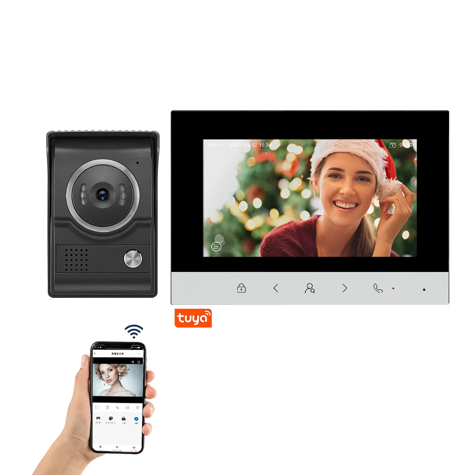 4 سلك واي فاي الذكية جرس باب يتضمن شاشة عرض فيديو نظام AHD 1080P فيديو إنترفون اللمس مفتاح فيديو باب الهاتف APP/RFID/NFC فتح للخيار