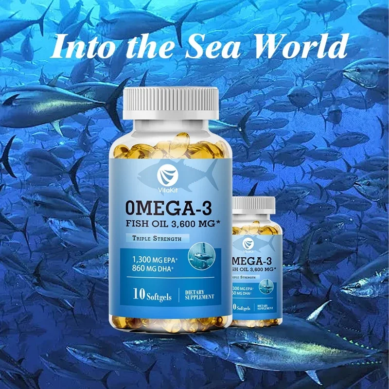 Fish Oil Capsules OMEGA-3 Rich In DHA And EPA Improve Bad Mood Relieve Stress Strengthen Brain Improve Intelligence