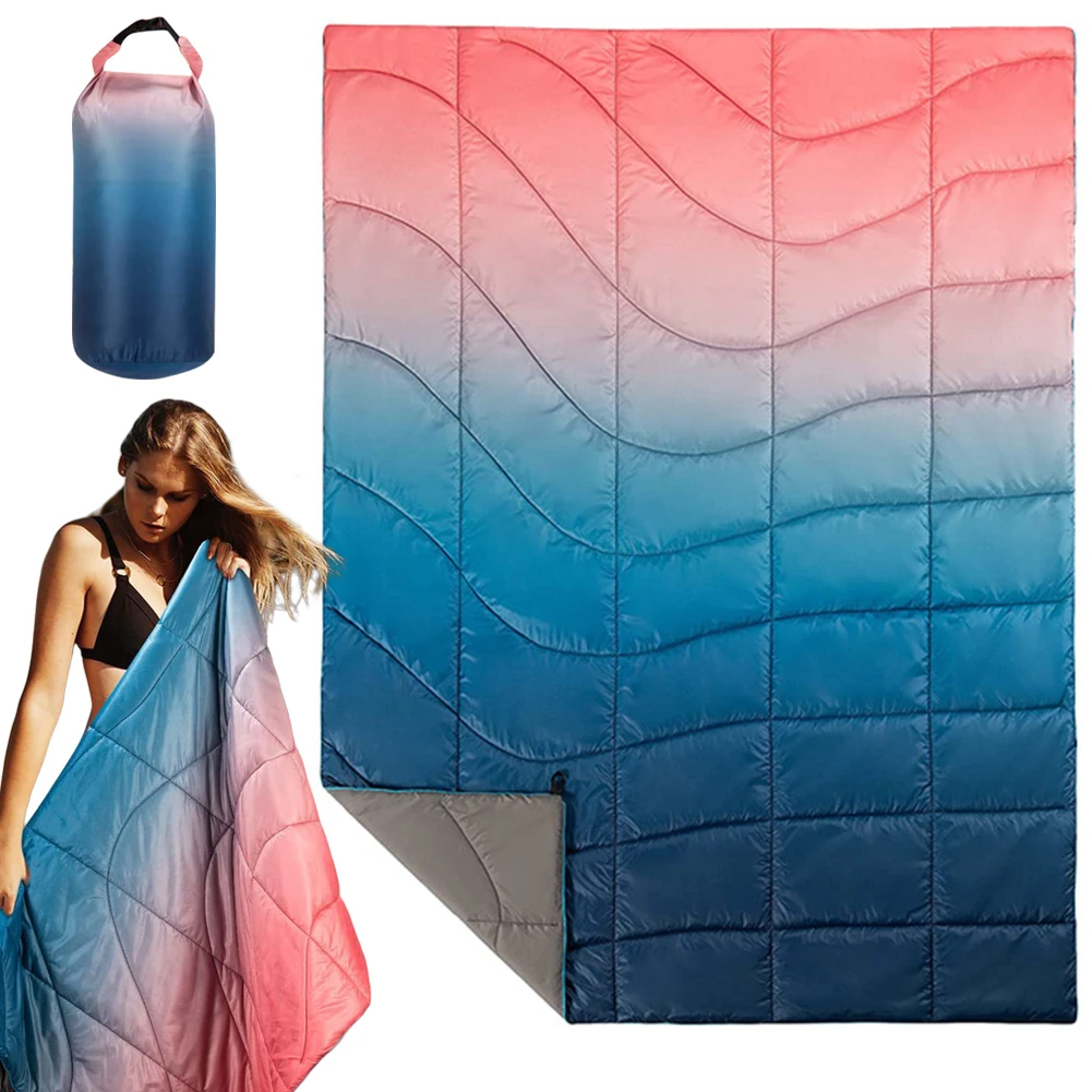

Outdoor Puffy Camping Blanket Windproof Lightweight Hammock Top Quilt Printed Puffy Camping Blanket for Cold Weather
