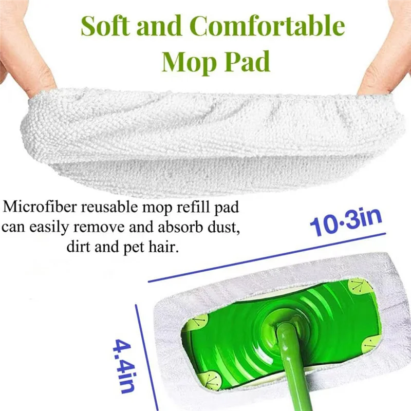 A95I-Replacement Pads For Swiffer Sweeper Wet Mops- 8Pcs Reusable Microfiber Mop Pads