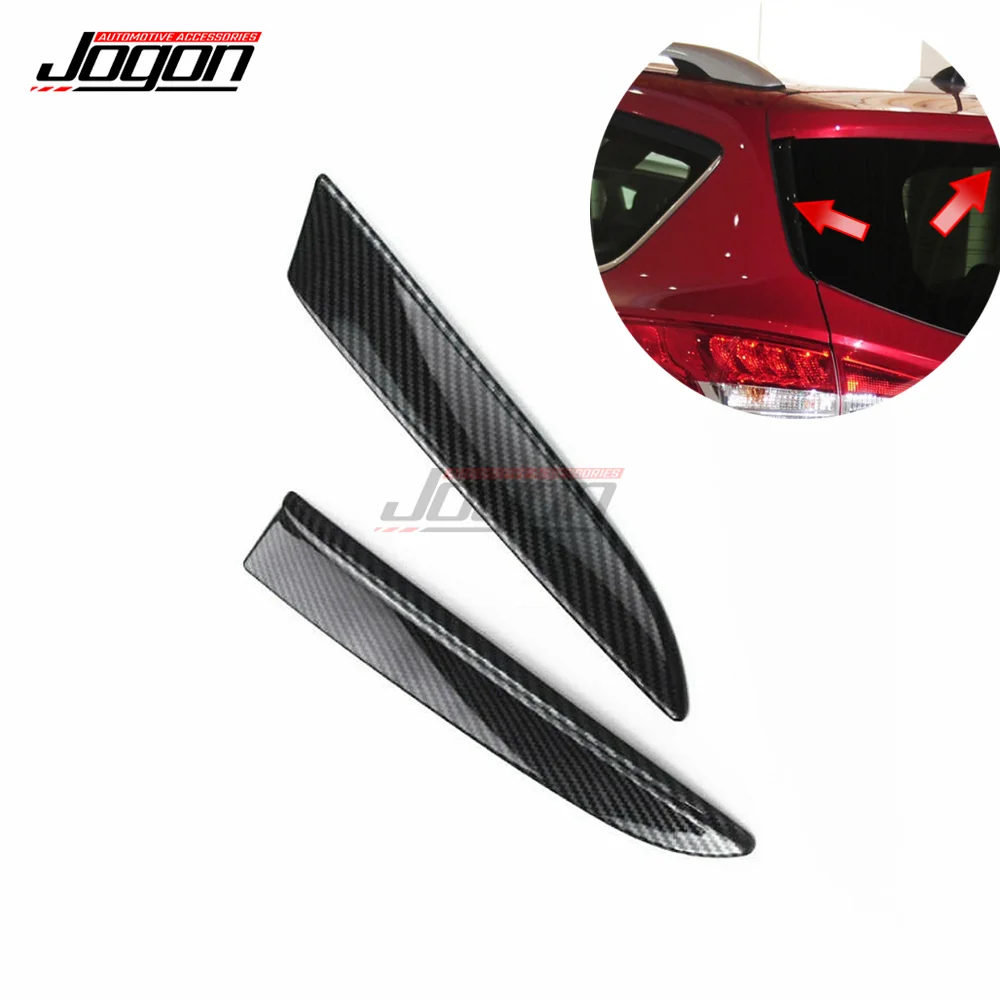 2Pcs Carbon Look For Ford Escape Kuga 2013-2018 2019 Car Back Rear Window Side Spoiler Wing Splitter Cover Trim Accessories