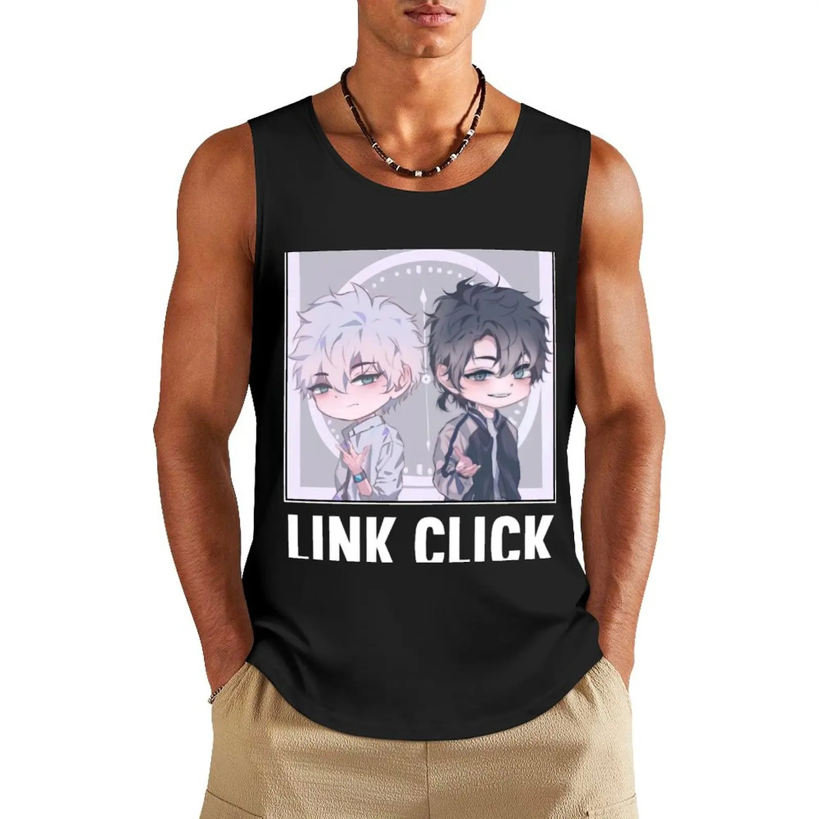 

Link Click Tank Top Men's fitness t-shirt men gym Men's tops Sports clothing