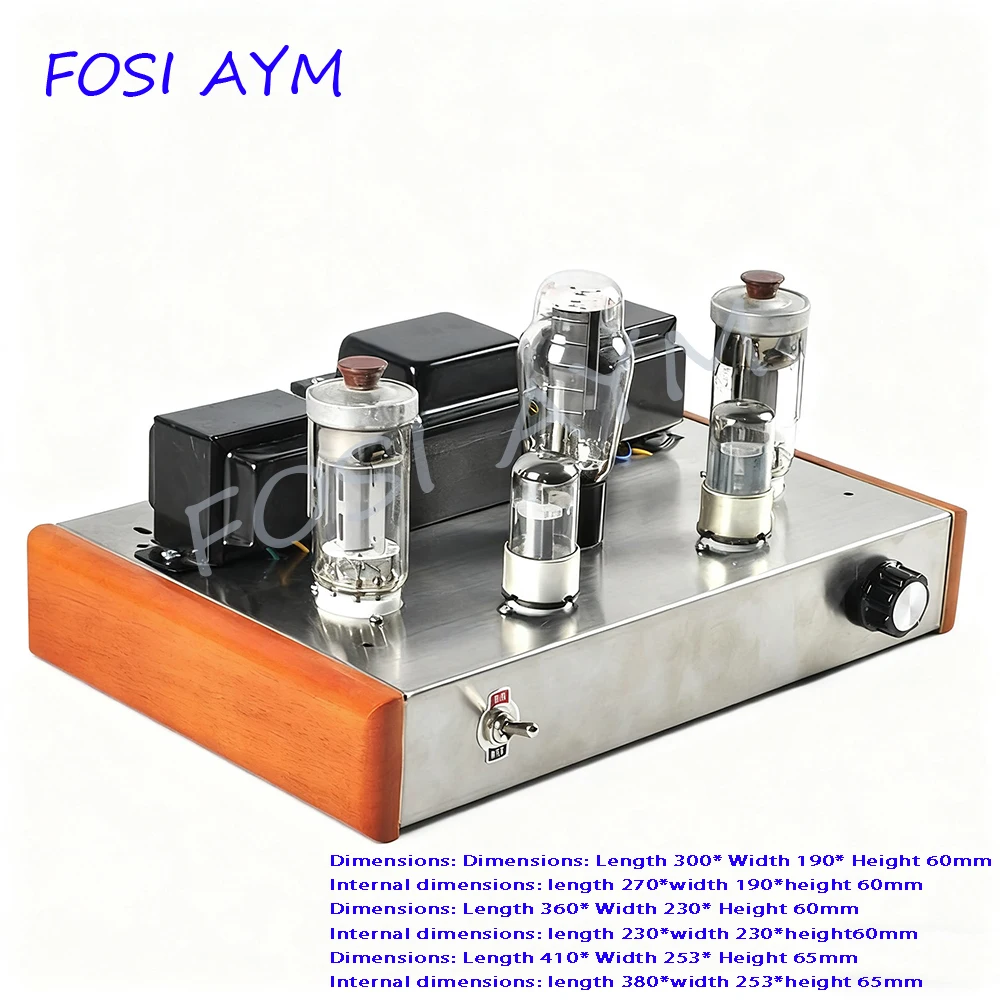 

300*190*60mm Aluminum Power Amplifier Case 300B/EL34/kt88/2A3/kt66 Vacuum Tube Amplifier Chassis Wooden Side Panel Case DIY Box
